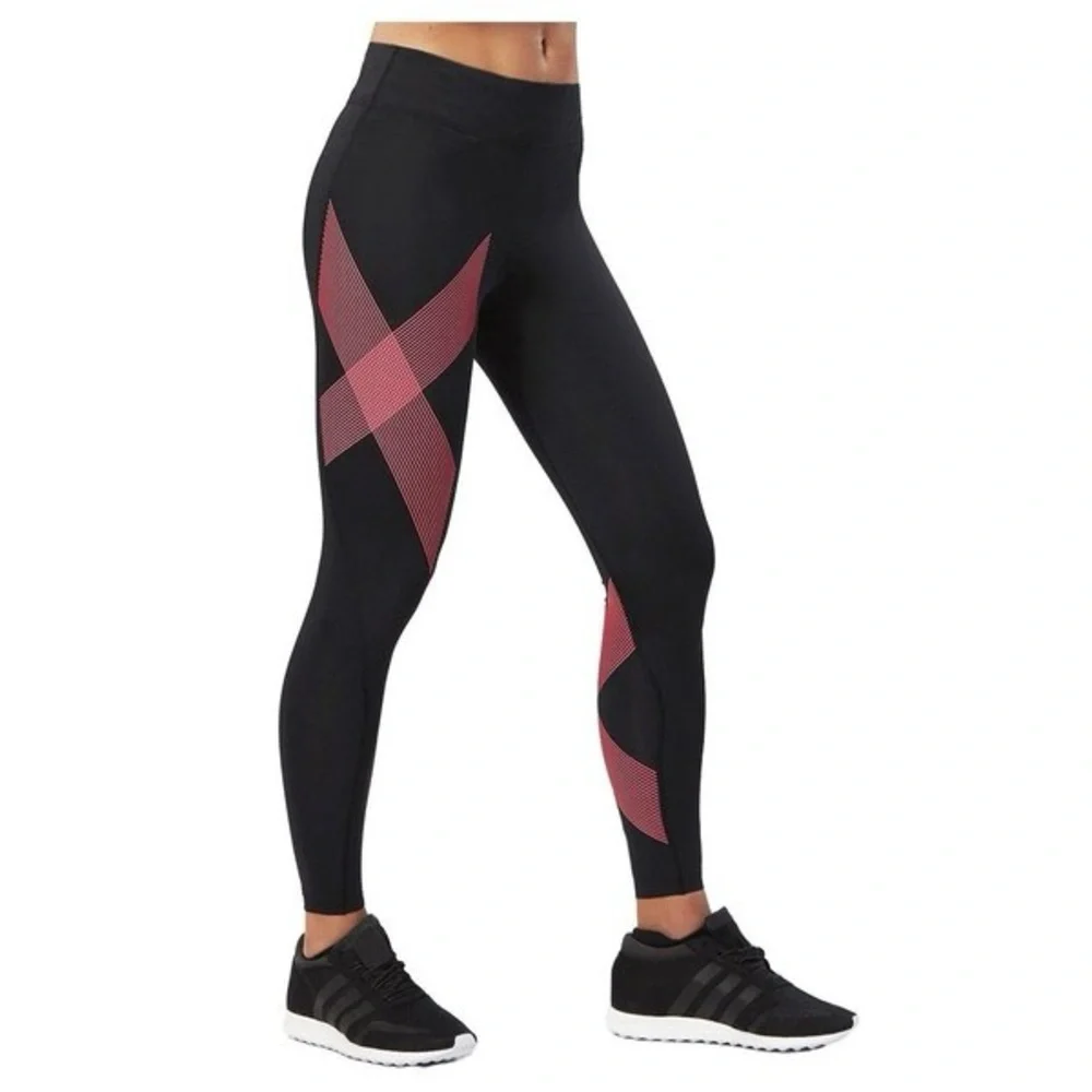 2XU Black Leggings with Pink Accents - Picture 6 of 7